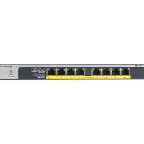 Netgear GS108LP Unmanaged Gigabit Ethernet (10/100/1000) Power over Ethernet (PoE) Zwart, Grijs netwerk switch