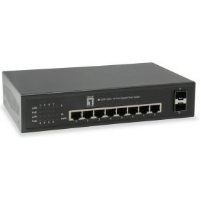 LevelOne GEP-1023W90 Gigabit Ethernet (10/100/1000) Power over Ethernet (PoE) Zwart netwerk switch