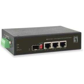 LevelOne IGP-0401 Gigabit Ethernet (10/100/1000) Power over Ethernet (PoE) Zwart netwerk switch