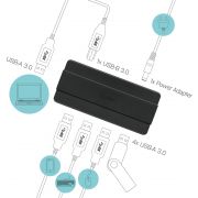 i-tec-U3HUB445-USB-3-0-3-1-Gen-1-Type-B-5000Mbit-s-Zwart-hub-concentrator