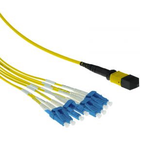 ACT RL7861 1m MPO/MTP 8x LC LSZH OS2 Geel Glasvezel kabel