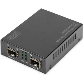 Digitus DN-82133 1000Mbit/s 1550nm Multimode, Single-mode Zwart netwerk media converter