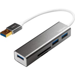 LogiLink UA0306 USB 3.0 hub (3.1 Gen 1) Type-A 5000Mbit/s Zilver, Wit