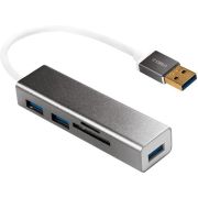 LogiLink-UA0306-USB-3-0-hub-3-1-Gen-1-Type-A-5000Mbit-s-Zilver-Wit