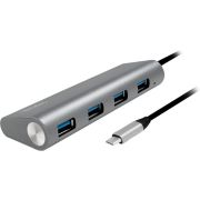 LogiLink-UA0309-USB-3-0-hub-3-1-Gen-1-Type-C-5000Mbit-s-Grijs-4-poorten