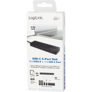 LogiLink-UA0311-USB-3-0-3-1-Gen-1-Type-C-5000Mbit-s-Zwart-hub-3x-USB-A-1x-C