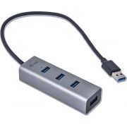 i-tec Metal U3HUBMETAL403 USB 3.0 (3.1 Gen 1) Type-A 5000Mbit/s Grijs hub & concentrator
