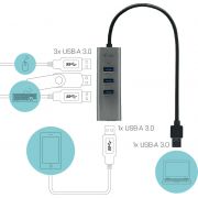 i-tec-Metal-U3HUBMETAL403-USB-3-0-3-1-Gen-1-Type-A-5000Mbit-s-Grijs-hub-concentrator