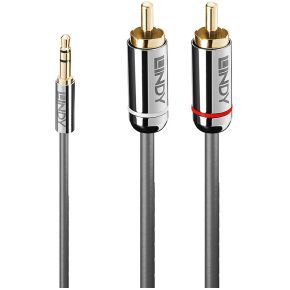 Lindy 35336 audio kabel 5 m 3.5mm 2 x RCA Antraciet