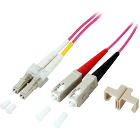 EFB Elektronik LC-SC 50/125µ Glasvezel kabel 0,5 m OM4 Roze