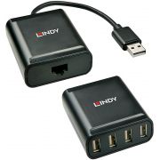 Lindy hub & concentrator USB 2.0 Zwart