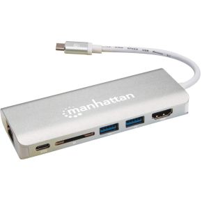 Manhattan 152075 Hub Concentrator Usb 31 31 Gen 2 Type C 40000 Mbits Aluminium manhattan kopen in de aanbieding