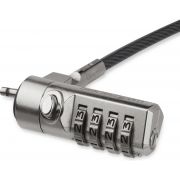 StarTech.com LTLOCK4D kabelslot Zwart, Zilver 2 m
