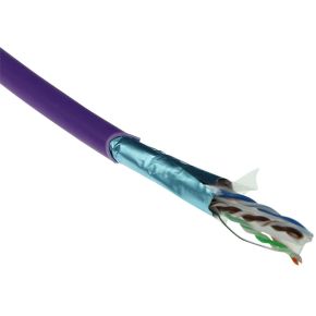 ACT Cat 6A F/UTP massieve installatiekabel, LSZH, CPR euroklasse ECA, 24AWG, violet 500 meter