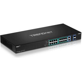 Trendnet TPE-TG182F v1.0R Unmanaged Gigabit Ethernet (10/100/1000) Zwart 1U Power over Ethernet (PoE