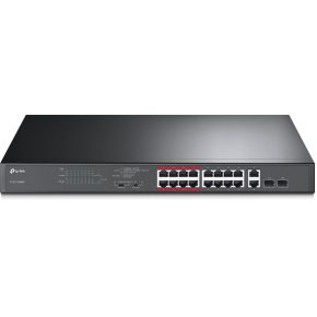 TP-LINK TL-SL1218MP netwerk- Unmanaged Gigabit Ethernet (10/100/1000) Zwart Power over Etherne netwerk switch