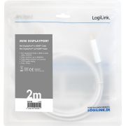LogiLink-CV0123-DisplayPort-kabel-2-m-Mini-DisplayPort-HDMI-Wit