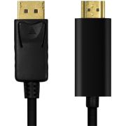 LogiLink-CV0126-DisplayPort-kabel-1-m-HDMI-Zwart