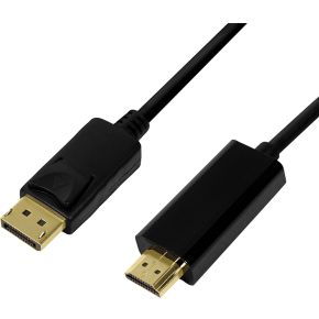 LogiLink CV0128 DisplayPort kabel 3 m HDMI Zwart