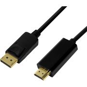 LogiLink-CV0128-DisplayPort-kabel-3-m-HDMI-Zwart