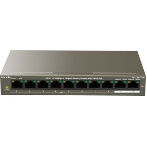 Tenda TEF1110P-8-102W netwerk-switch Fast Ethernet (10/100) Grijs Power over Ethernet (PoE)