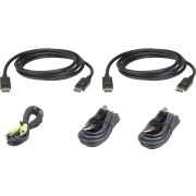Aten 2L-7D02UDPX5 toetsenbord-video-muis (kvm) kabel 1,8 m Zwart