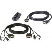 Aten 2L-7D02UDX3 toetsenbord-video-muis (kvm) kabel 1,8 m Zwart