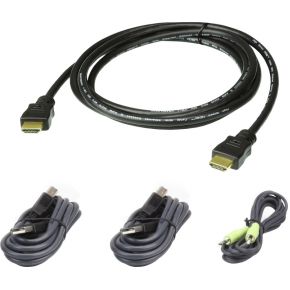 Aten 2L-7D02UHX4 toetsenbord-video-muis (kvm) kabel 1,8 m Zwart