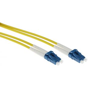 ACT 0.5 meter singlemode 9/125 OS2 duplex armored fiber patch kabel met LC connectoren