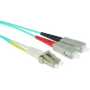 ACT 22 meter LSZH Multimode 50/125 OM3 glasvezel patchkabel duplex met LC en SC connectoren