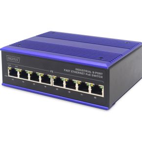 ASSMANN Electronic DN-650108 netwerk- Fast Ethernet (10/100) Zwart, Blauw Power over Ethernet netwerk switch