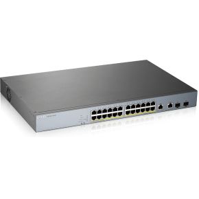 Zyxel GS1350-26HP Netwerkswitch 24x Gigabit POE 375W 2x SFP Poorten Grijs