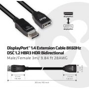 CLUB3D-cac-1023-3-m-DisplayPort-Zwart