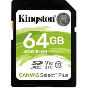 Kingston Technology Canvas Select Plus flashgeheugen 64 GB SDXC Klasse 10 UHS-I