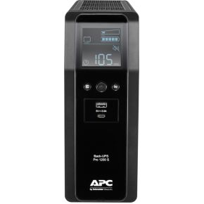 APC Back-UPS PRO BR1200SI - Noodstroomvoeding, 8x C13 uitgang, 2x USB charger (type A & C), 1200VA,