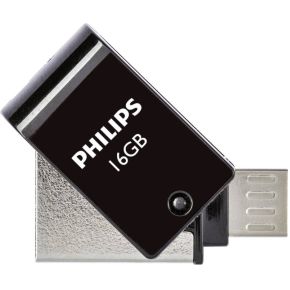 Philips 2 in 1 Black 16GB OTG microUSB + USB 2.0