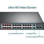 TP-LINK-TL-SL1226P-netwerk-Unmanaged-Fast-Ethernet-10-100-Grijs-1U-Power-over-Ethernet-PoE-netwerk-switch