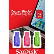Megekko Sandisk Cruzer Blade 3x 32GB USB flash drive USB Type-A 2.0 Blauw Groen Roze aanbieding