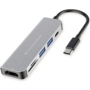 Conceptronic DONN02G interface hub USB 3.2 Gen 1 (3.1 Gen 1) Type-C 5000 Mbit/s Aluminium