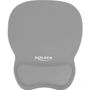 Delock 12698 Ergonomische muismat met polssteun grijs 245 x 206 mm