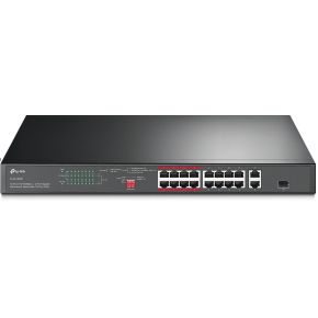 TP-LINK TL-SL1218P netwerk- Fast Ethernet (10/100) Zwart Power over Ethernet (PoE) netwerk switch