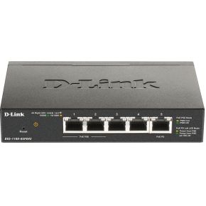 D-Link DGS-1100-05PDV2 netwerk- Gigabit Ethernet (10/100/1000) Zwart Power over Ethernet (PoE) netwerk switch