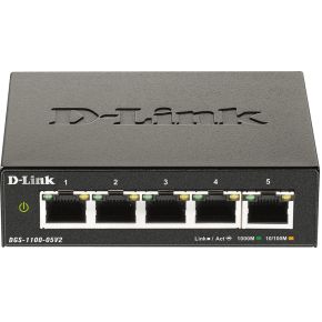 D-Link DGS-1100-05V2 netwerk- Managed Gigabit Ethernet (10/100/1000) Zwart netwerk switch