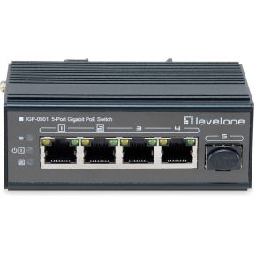 LevelOne IGP-0501 netwerk- Gigabit Ethernet (10/100/1000) Power over Ethernet (PoE) Zwart netwerk switch