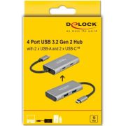 DeLOCK-63260-interface-hub-USB-3-2-Gen-2-3-1-Gen-2-Type-C-10000-Mbit-s-Grijs