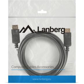 Lanberg CA-DPDP-10CC-0030-BK DisplayPort kabel 3 m Zwart