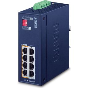 PLANET IP30 Industrial 4-port Gigabit Ethernet (10/100/1000) Power over Ethernet (PoE) Blauw