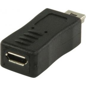 Haiqoe Usb Adapter Mini 5 Pin Male Micro B Female Zwart haiqoe kopen in de aanbieding