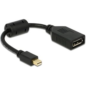 Delock 65554 Adapter mini DisplayPort male naar DisplayPort female 8K zwart