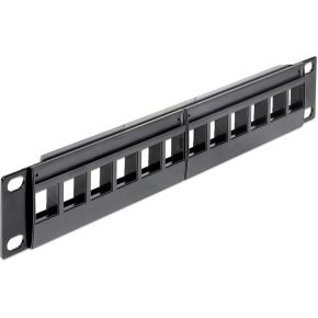 Delock 43259 10  Keystone patchpaneel 12 poorten zwart
